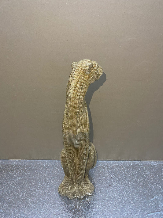 Dokulu Panter Ufak Biblo Heykel Gold