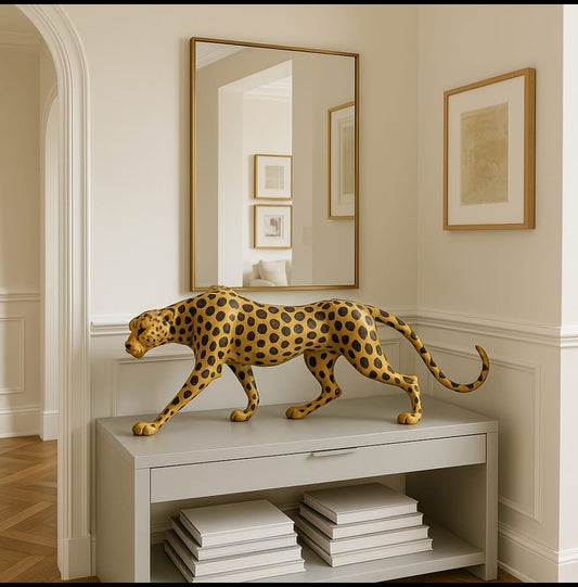 Uzun Leopar Dekor Heykel